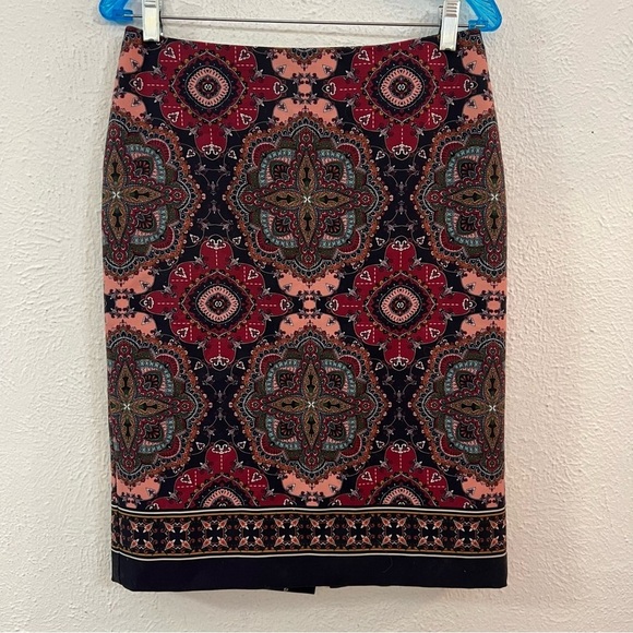 Talbots multicolored brocade print pencil jersey skirt - Picture 1 of 8
